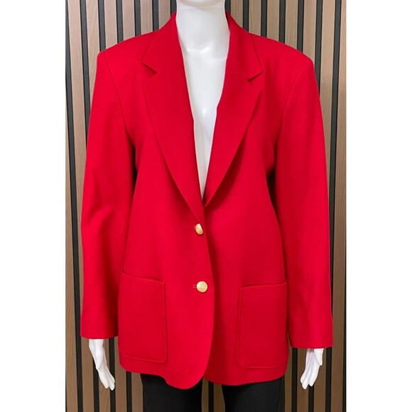 Vintage Pendleton Women's 12P Red Blazer 100% Wool Basic Classic  Preppy Career - Picture 1 of 10